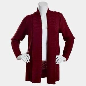 Jason Maxwell Burgundy Knit Cardigan Sweater